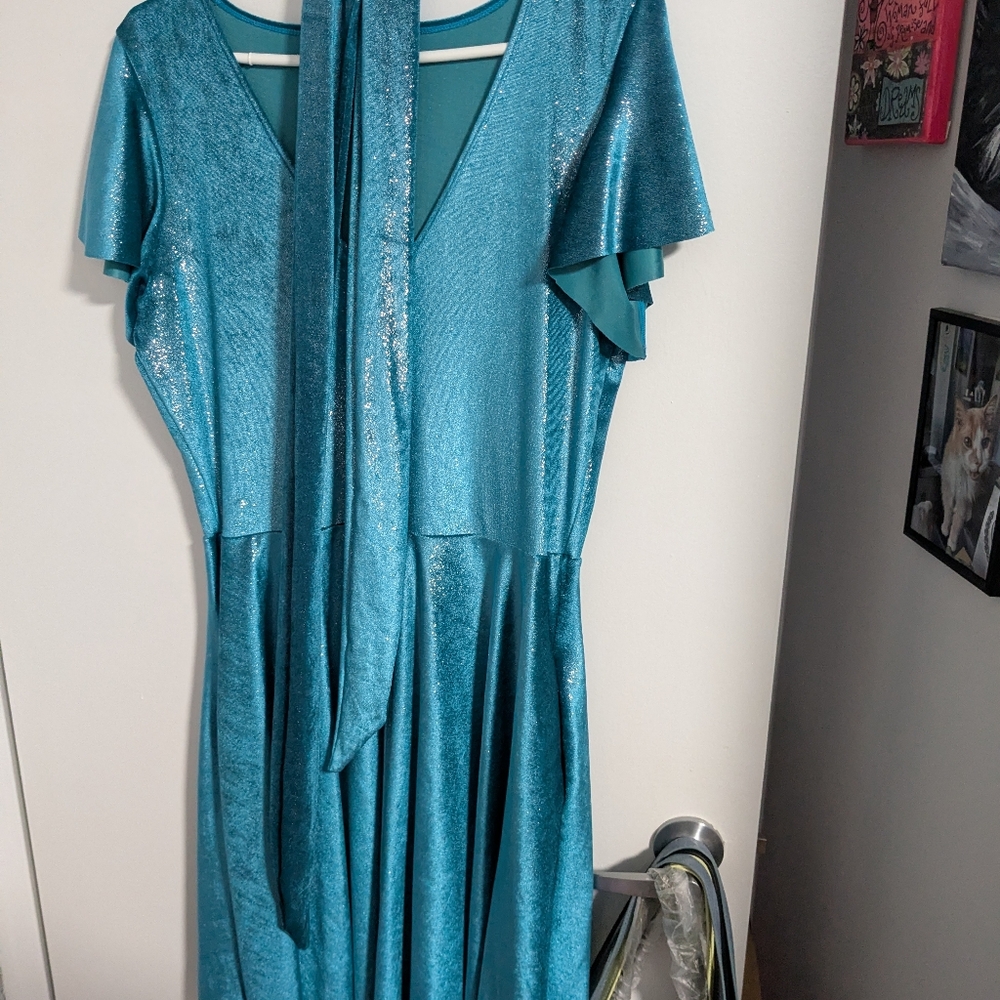 Blackmilk Teal Glitter bomb Longline Dress, XL, NWT